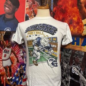 Vintage 80s Penn State Nittany Lions NCAA Football Capitol Graphics Tee Sz Small